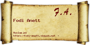 Fodi Anett névjegykártya
